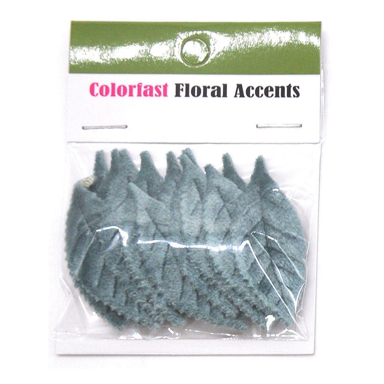 Belagio Colorfast Floral Accents, 1.75" x 2", Velvet Leaves, 12 Piece Pack, Teal
